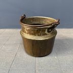 Antieke Geel Koperen Pot Of Ketel thumbnail 2