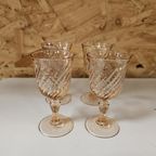 Vintage Luminarc Rosaline Roze Swirl Likeurglaasjes (4X) thumbnail 6