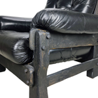 All Black Brutalist Lounge Chair 1970S thumbnail 4