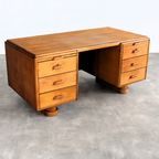 Art Deco Bureau | Desk | Eiken | Jaren 40 thumbnail 7