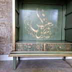 Vintage Look Kast In Groen En Goud thumbnail 3
