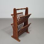 Double Dutch Wooden Magazine Rack , Wood Magazine Stand , Wood Magazine Holder, Mid Century Furni thumbnail 2