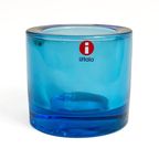Turquoise Blauw Glazen Iittala Marimekko Kivi Theelicht Houder / Waxinelicht Houder thumbnail 2