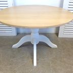 Prachtige Landelijke Ronde Eiken Tafel 120 Cm thumbnail 3