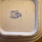 Antieke Engelse Aziatische Fazantenschaal Met Het Iconische Blauw-witte Patroon thumbnail 9