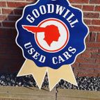 Tof En Groot Decoratief Emaille Bord Goodwill Used Cars. thumbnail 2