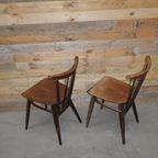 Retro Houten Stoelen Met Spijlen Set Van 2 thumbnail 9