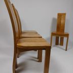Set Van 4 Brutalistische Eetkamerstoelen, Jaren 70 thumbnail 3
