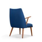 Deens Design Opnieuw Gestoffeerde Blauwe Cocktail Stoel, 1960S thumbnail 6