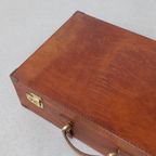 Vintage Luxe Leren Reiskoffer Handgemaakt Italy thumbnail 7