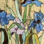 Glas In Lood Art Nouveau Stijl Bloemen In Park thumbnail 5