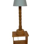 Vintage Pinewood Grenen Tafellamp Gedraaid Jaren 70 Design thumbnail 16