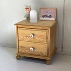 Blank Grenen Ladekastje Nachtkastje Brocante thumbnail 6