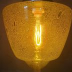 Vintage Groene Art Deco Bubbelglas Conische Hanglamp thumbnail 9