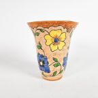 Plateelbakkerij De Iris - Gouda - Aardewerk Vaas Met Floraal Decor - 1925/1968 thumbnail 9