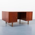 1950’S Danish Modern Architectural Teak Desk / Bureau thumbnail 7