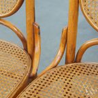 Set Van 2 Hoge Vintage Lichtbruine Bentwood Thonet Stijl Stoelen Model “Lange Jan/ Long John” thumbnail 9