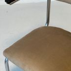 Ahrend Eetkamerstoel Vintage Sledestoel Buisframestoel Beige thumbnail 2