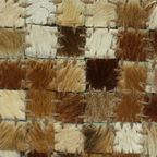 Vintage Vierkante Poef Geitenleer Patchwork Mozaïek Patroon thumbnail 13