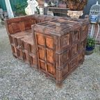 Unieke Extreem Oude Bank, Gemaakt Van Oude Scheepskisten Spe thumbnail 6
