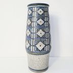 Large Marianne Starck For Michael Andersen And Sons Stoneware Vase With Gray And Blue Patterned G thumbnail 2