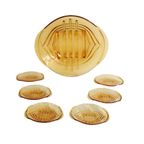 Vintage Set Van 7 In Amberkleurig Persglas Art Deco, Tsjechische Jaren '30 thumbnail 4