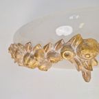 2 Vintage Wandlamp Murano Glas Bowl Goud Hout Regency '70 thumbnail 14