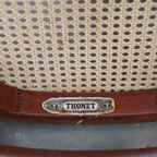 Set Van 10 Hoge Donkerbruine Vintage Thonet Stoelen Model “Long John/ Lange Jan” 2 Met Armleuning thumbnail 23