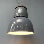 Grote Industriële Blauwgrijze Emaille Hanglamp thumbnail 2