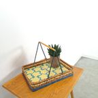 Rotan Dienblad Met Hengsel En Bloemen thumbnail 2