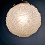 Paar Art Deco Kroonluchters In Gesatineerd Glas, 1920-30 thumbnail 12