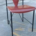 Set Van 4 Vintage Postmodern Leren Eetkamerstoelen thumbnail 6