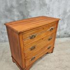 Antieke Ladekast Commode Kersenhout 90 X 81 Cm thumbnail 14