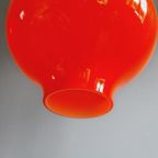 Set Van 3 Scandinavische Hanglampen In Oranje Opaline, H.A Jakobsson, 1960 thumbnail 6