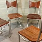 Set Van 4 Vintage Design Eetkamerstoelen thumbnail 3