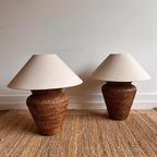 2 Xxxl Birma Rieten Rotan Lampen Vintage thumbnail 6