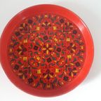 * Vintage Dienblad Rood Oranje Blikken Dienblad thumbnail 2