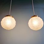 Paar Art Deco Kroonluchters In Gesatineerd Glas, 1920-30 thumbnail 11