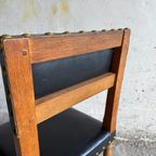 Set Of 8 Wooden And Leather Antique Flemish Chairs. thumbnail 13