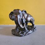 Oude Franse Gipsen Olifant Circa Jaren 50 thumbnail 2