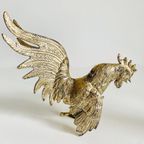 Set Franse Verguld Metalen Gouden Kemphanen Midcentury thumbnail 7