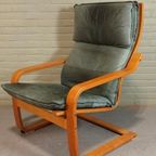 Vintage Poang Leren Fauteuil, Noboru Nakamura Voor Ikea thumbnail 6