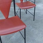 Set Van 4 Vintage Postmodern Leren Eetkamerstoelen thumbnail 11