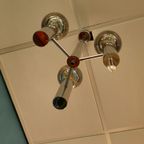 Vintage Hustadt Leuchten Hanglamp Plafondlamp Chrome thumbnail 2