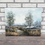 R. De Zaan - Schilderij Winterlandschap thumbnail 2