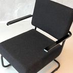 Retro Fauteuil Nieuw Lounge Chair Armstoel Zwart Stof Stoel thumbnail 3