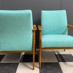 Pair Of Green Arm Chairs 1960S thumbnail 2