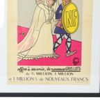 Vintage Ingelijste Poster Loterie Nationale France Fifties Reclame Jean Effel thumbnail 4