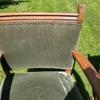 Twee Antieke Groene Fauteuils thumbnail 14