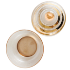 Art Deco Bonbonnière Roze Goud Glas Sieradendoosje 1950’s thumbnail 6